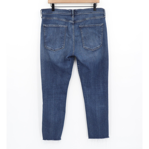 Agolde Women's Sophie Mid Rise Raw Hem Stretch Blue Jeans Sz 33 x 27 - Picture 2 of 11